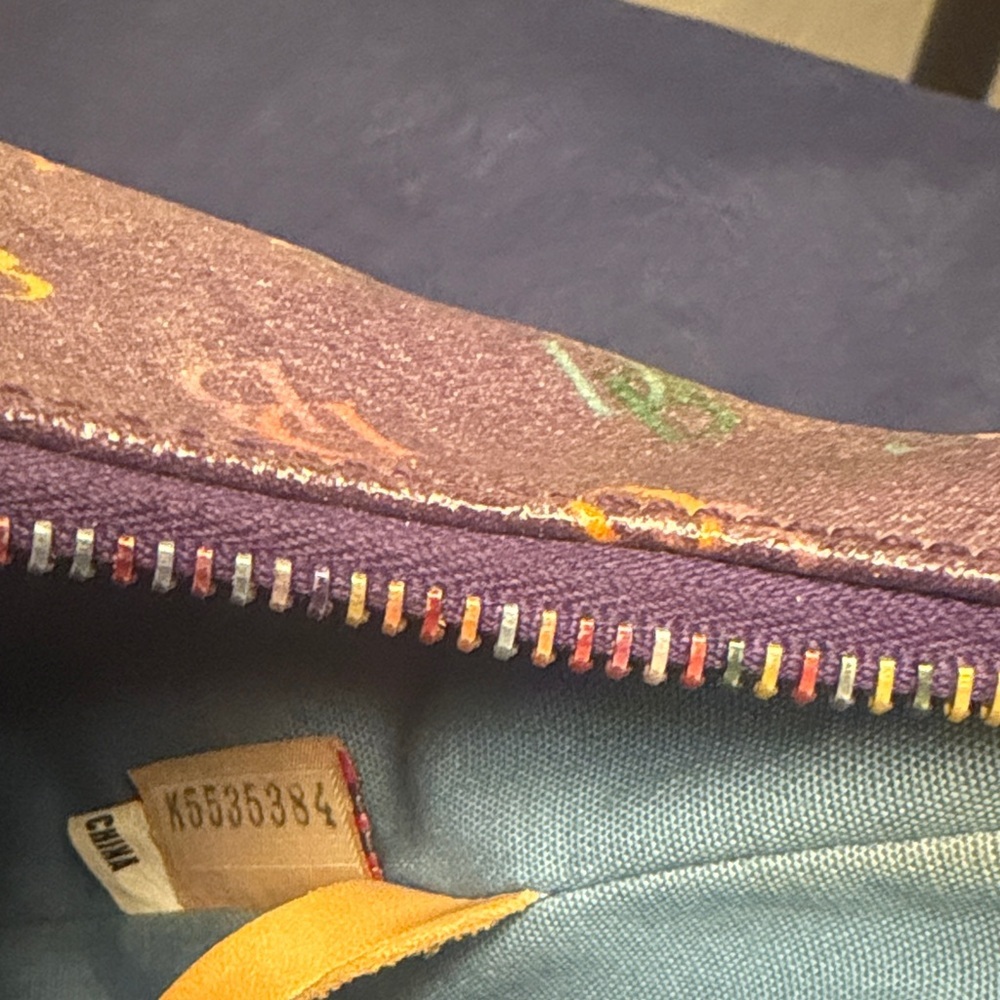 Vintage Y2K Dooney & Bourke Small  Rainbow Zipper Monogram Shoulder Bag - Picture 13 of 14